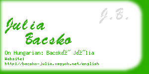 julia bacsko business card